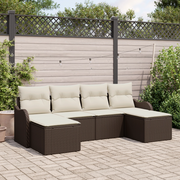 Set di Divani da Giardino  con Cuscini Marrone Polirattan