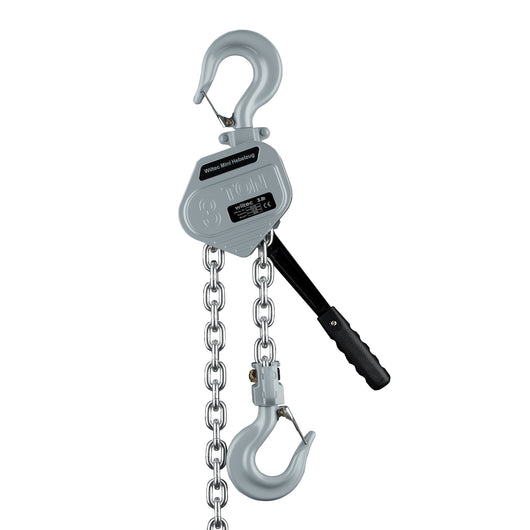 Mini paranco a catena manuale VM3 fino a 3 t, altezza di sollevamento di 1,5 m, in alluminio, per il sollevamento di carichi pesanti