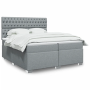 Giroletto a Molle con Materasso Grigio Chiaro 200x200cm Tessuto 3290602