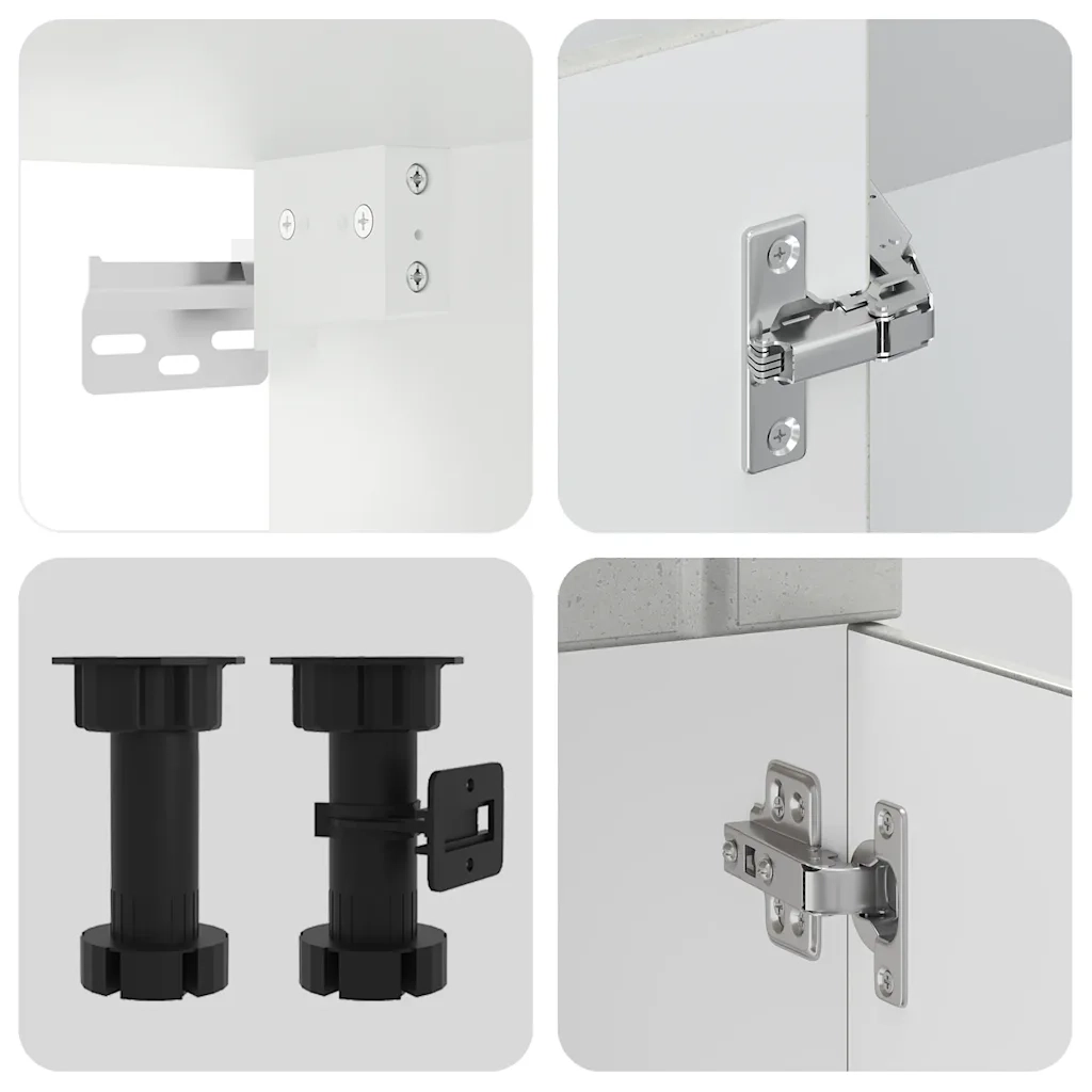 vidaXL Set Mobili da Cucina 11 pz Lucca Grigio Cemento in Truciolato