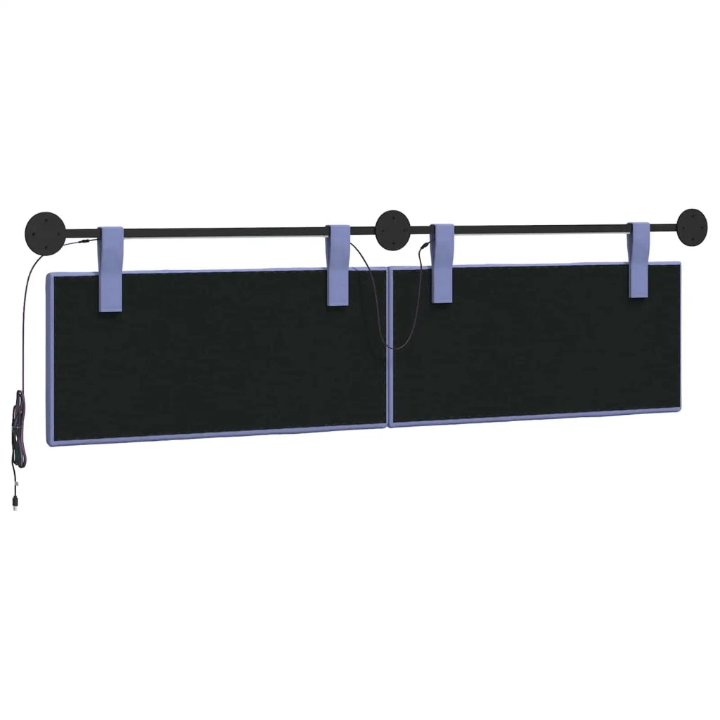 Testiera sospesa Con luce LED Blu jeans Tessuto