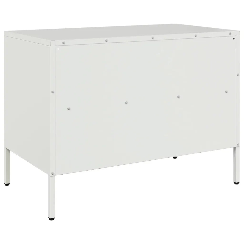 Mobili TV 2pz | Armadietto TV | Mobile Porta TV Bianchi 68x39x50,5 cm in Acciaio