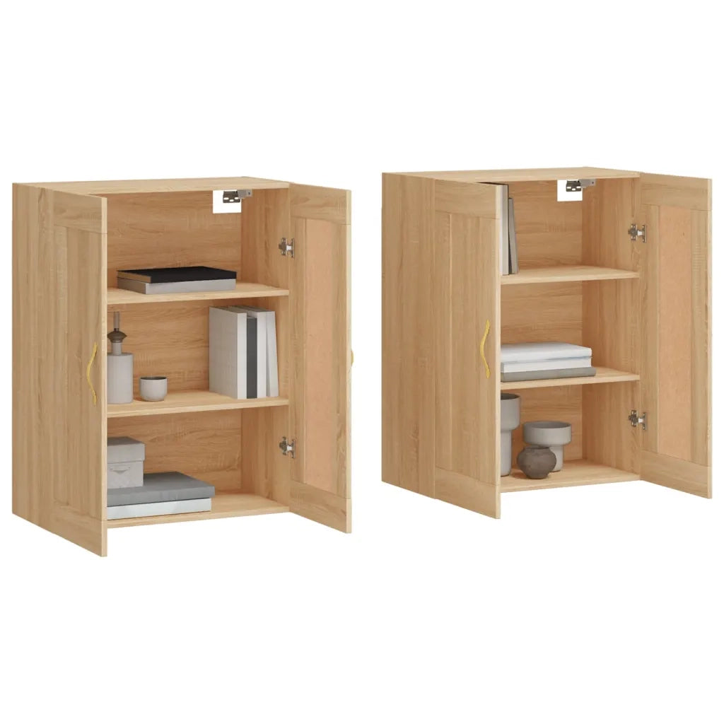 vidaXL Armadietti a Parete 2 pz Rovere Sonoma in Legno Multistrato