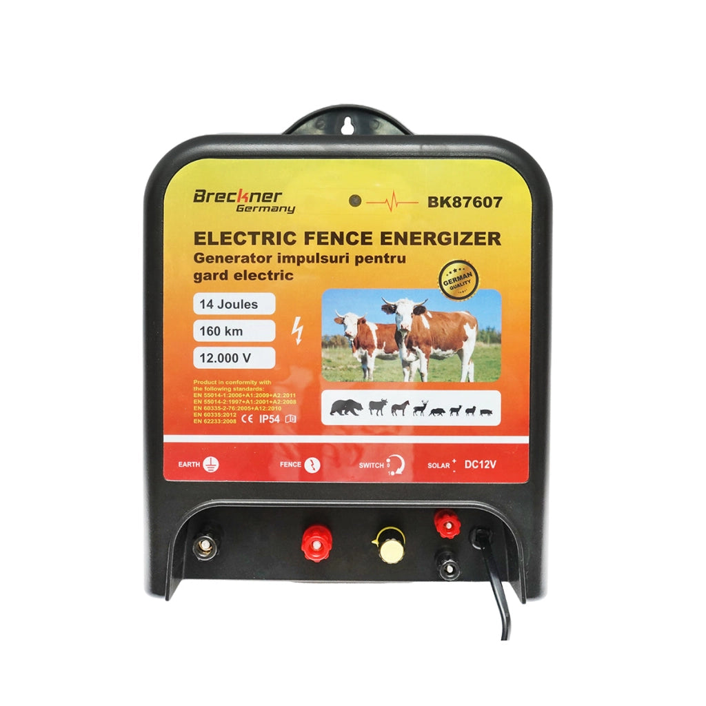 Elettrificatore per recinto elettrico da 12 V, 14 Joule, 160 km per recinzione elettrica Breckner Germany