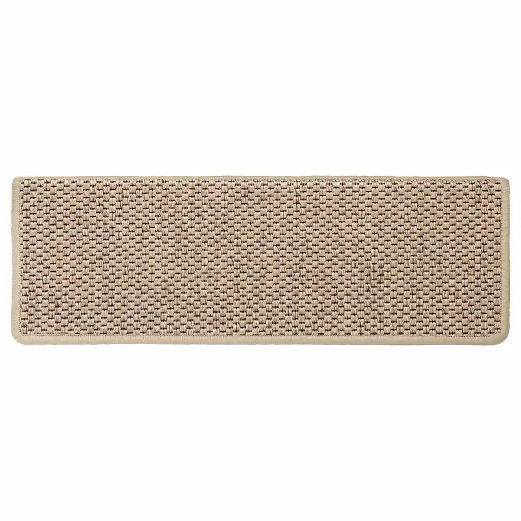 Tappeti Autoadesivi Scale Aspetto Sisal 15 pz 65x21x4 cm Sabbia 326891