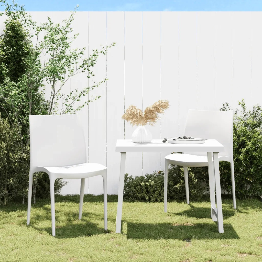 Sedie da Giardino 2 pz | Sedie da Esterno Bianche 50x46x80 cm in Polipropilene