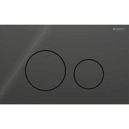 PLACCA DI COMANDO SIGMA 40 2 TASTI ROTONDI- Nero - Vetro lucido- GEBER- pezzi 1