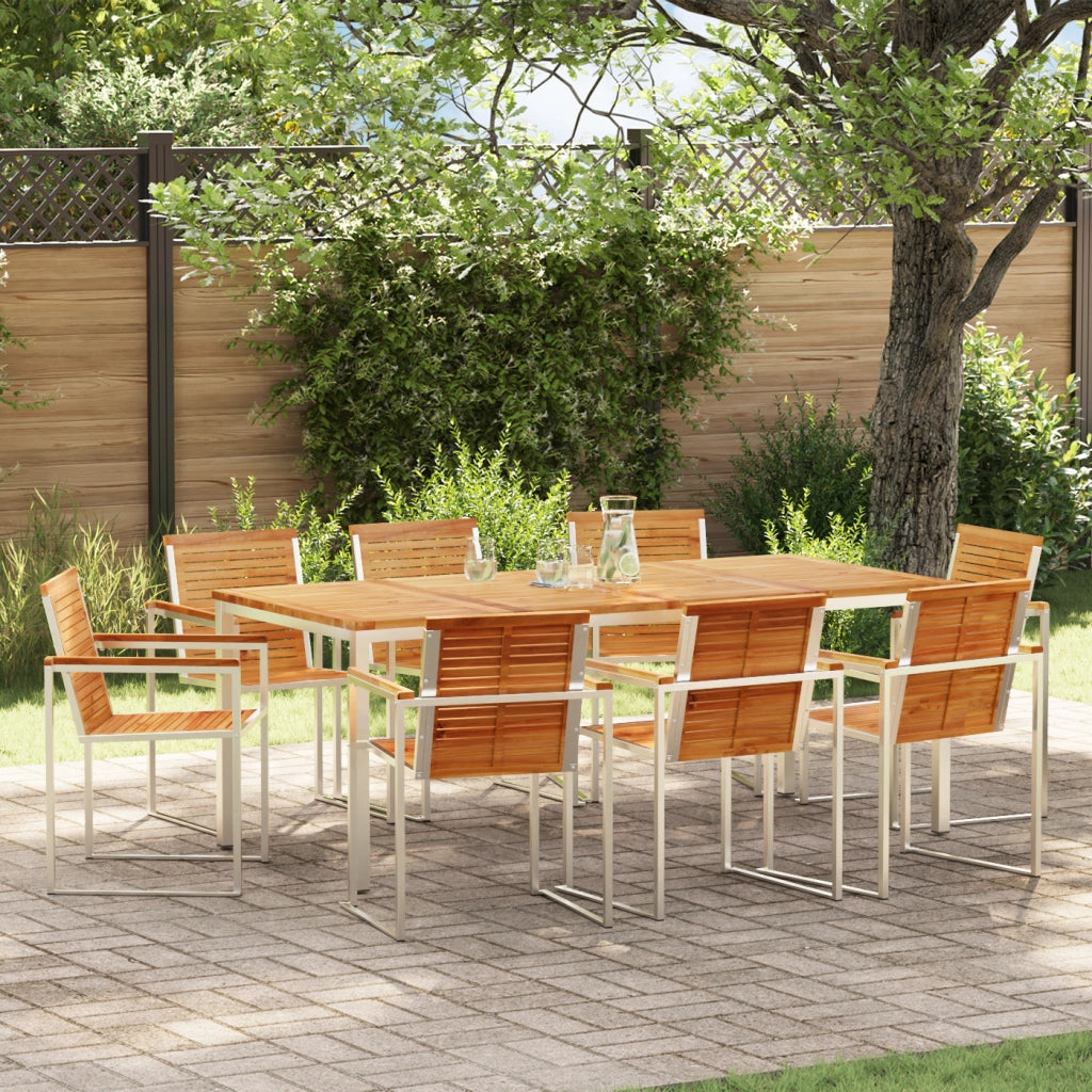 Set pranzo giardino  9 pezzi in legno massello di teak