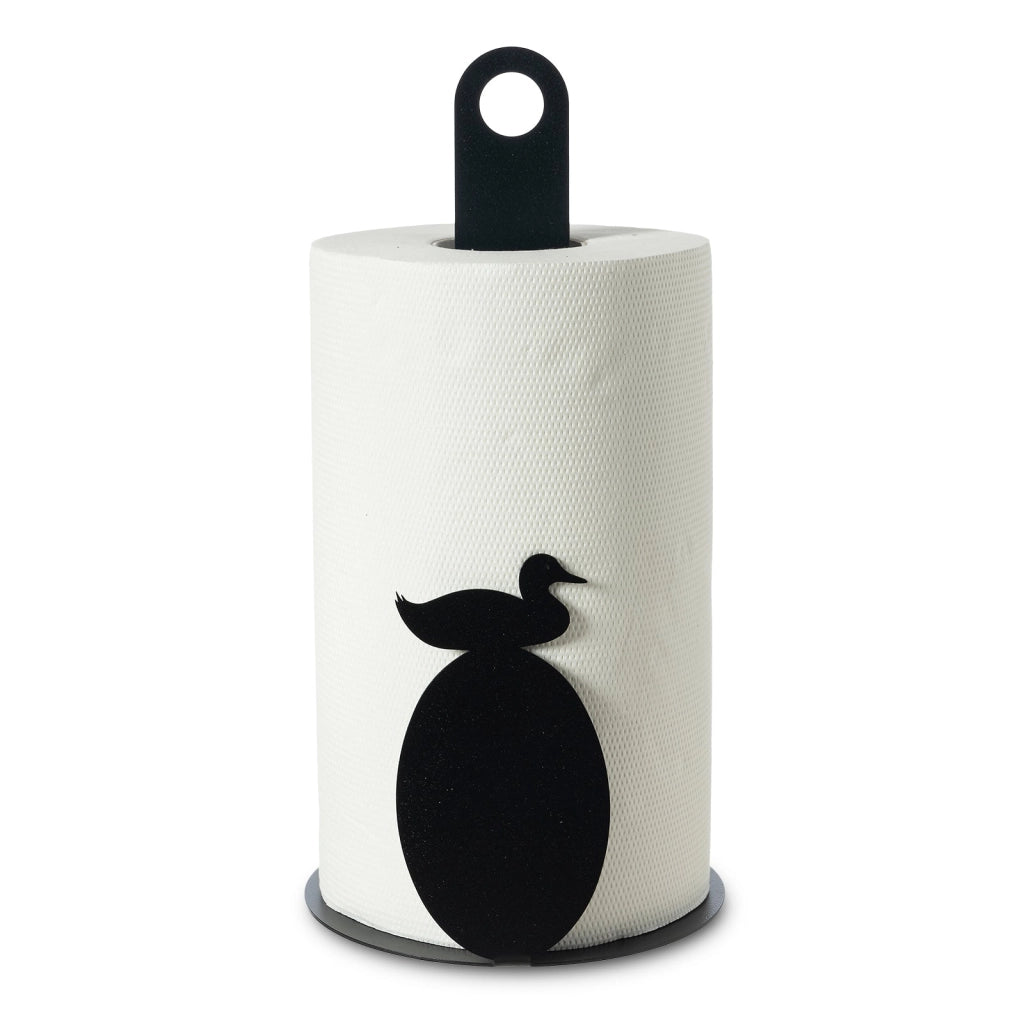 Porta rotoli da cucina Duck Nero