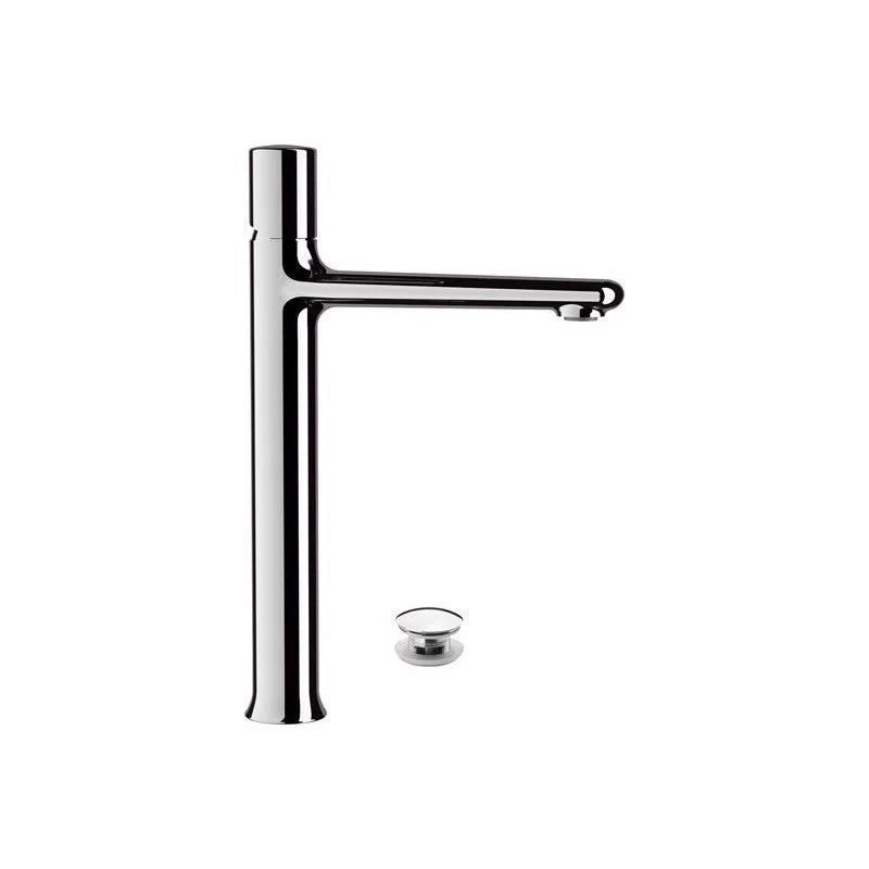 Miscelatore lavabo alto con click clack e scarico troppo pieno - serie fusion