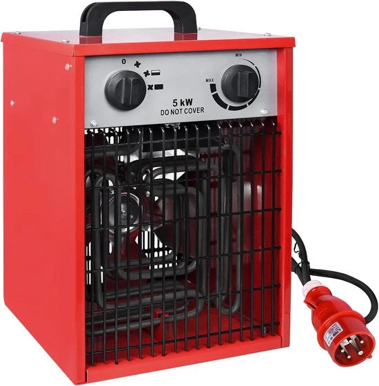 Ventilatore Elettrico a Riscaldamento 5 kW con Termostato e Protezione da Surriscaldamento