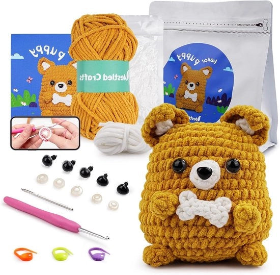 Set di inizio completo per amigurumi per principianti │ Pacchetto di maglia con video-lezioni │ Per bambini e adulti │ Regalo per appassionati di hobby