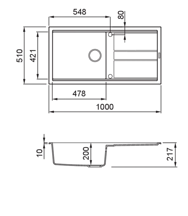 Lavello BEST 480 100X51 NUVOLA 79