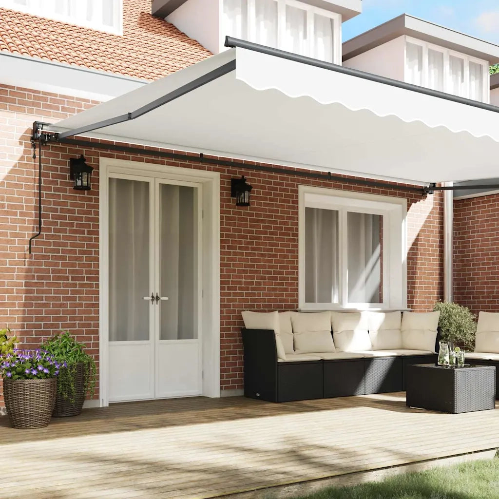 vidaXL Tenda Retrattile Bianco 500x300 cm Tessuto
