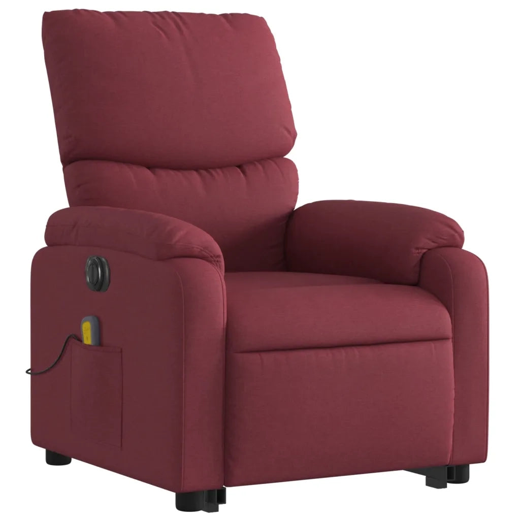 Poltrona Alzapersona Massaggiante Elettrica Rosso Vino Tessuto 3204863