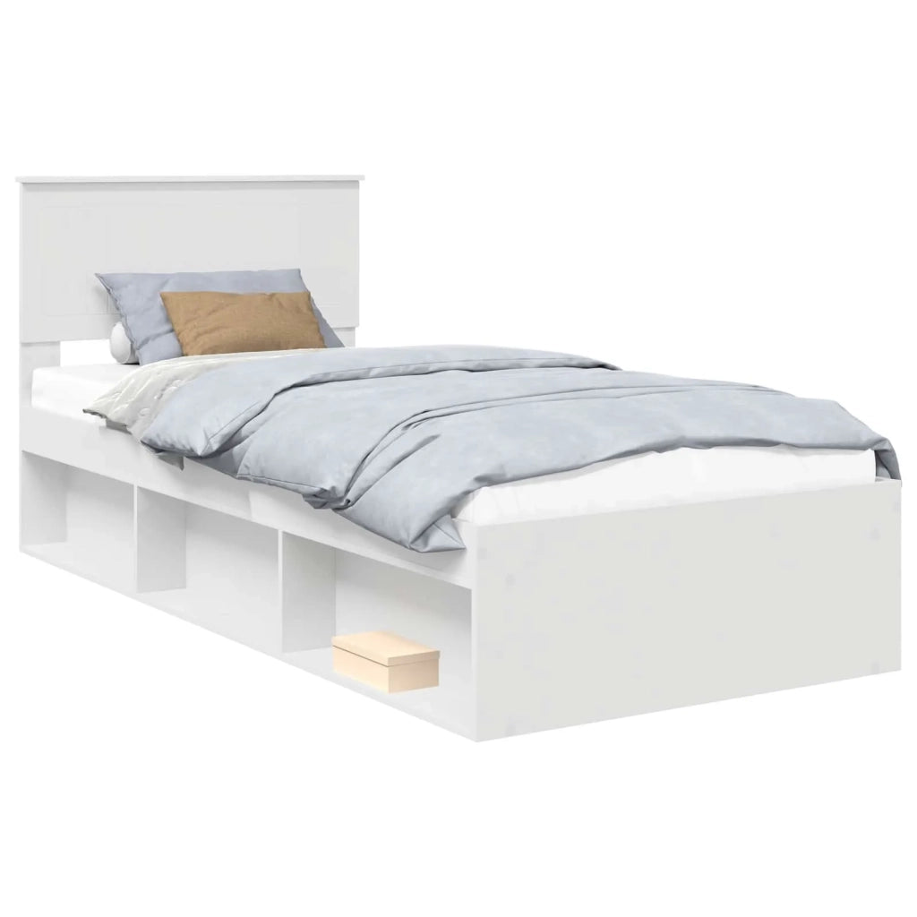 Struttura del letto Bianco 90 x 190 cm Pino massello