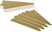 Piatti per torta a forma di triangolo - Mini piatti per torta - Luccicanti - D'oro - Scatole per esposizione dessert - Adatto per dolci - 100 pezzi