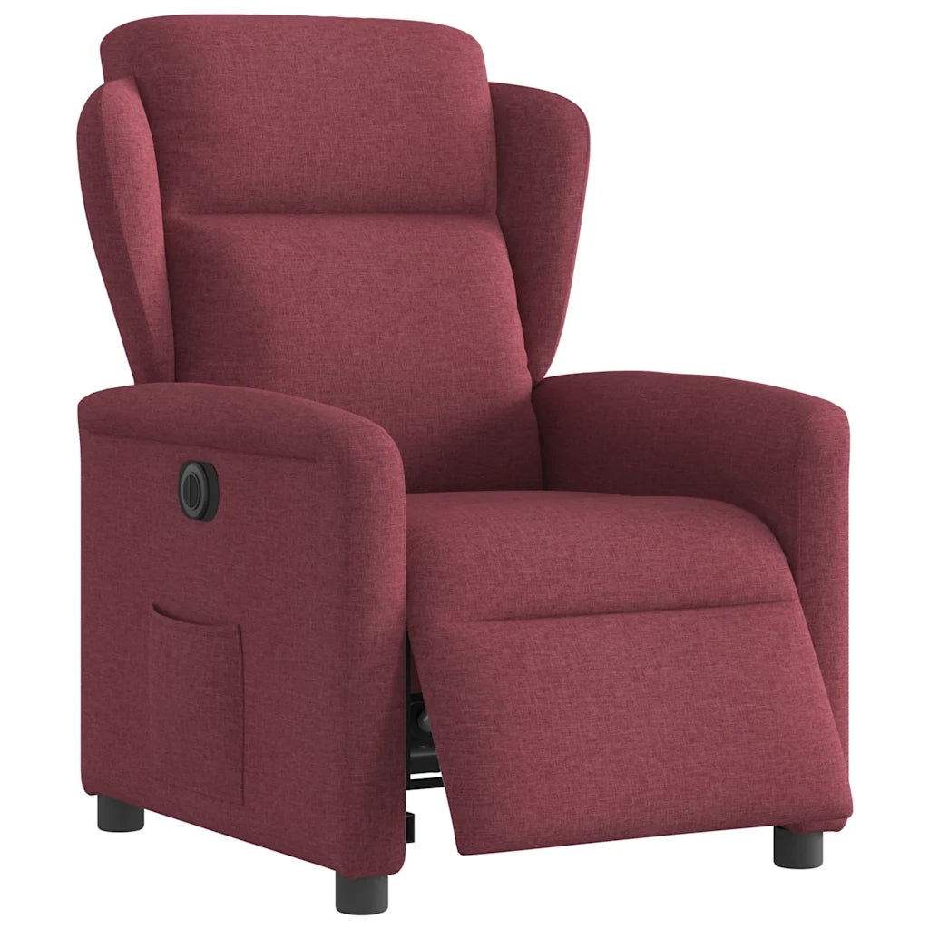 vidaXL Poltrona Elettrica Reclinabile Rosso Vino in Tessuto