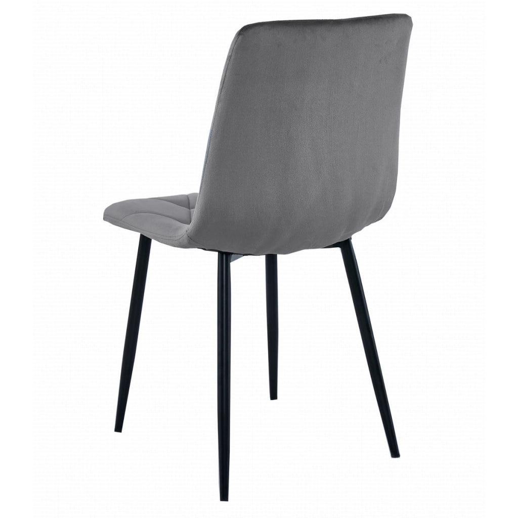 Set Sala da Pranzo Libra con Tavolo Craft e 4 Sedie in Velluto Grigio