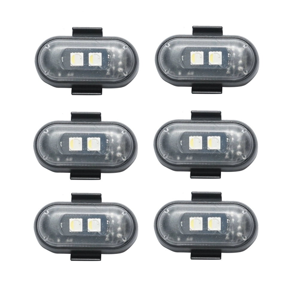 Set di 6 luci stroboscopiche LED RGB con telecomando, 10 modalità, 8 colori, batteria al litio ricaricabile da 110 mAh USB-C IP65