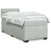 vidaXL Giroletto a Molle con Materasso Grigio Chiaro 80x200 cm Velluto