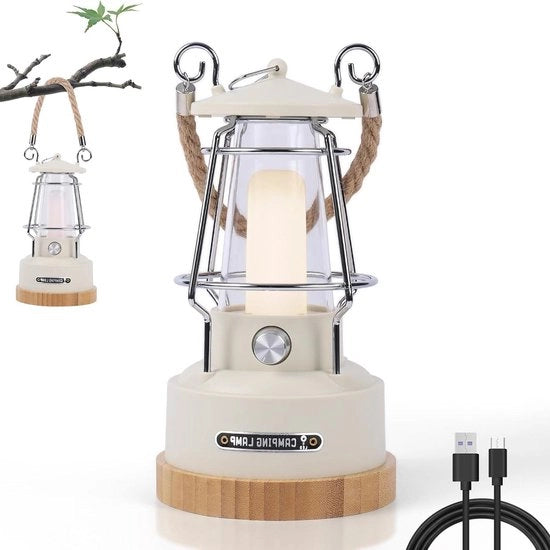 Lanterna esterna LED con batteria ricaricabile USB, regolabile senza interruzione del flusso di corrente, durata massima 75 ore, decorazione per giardino e campagna.