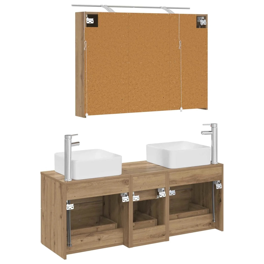 Set di mobili per il bagno 4 pcs Rovere Artigianale 3406782