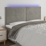 Testiera a LED-Testata con LED Grigio Chiaro 200x5x118/128 cm in Velluto 604012