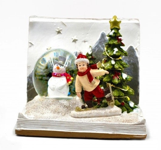 Paesaggio Decorazione Casa Natalizio Natale in Resina con Luce 11 x 15 cm