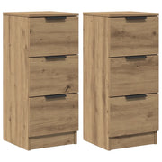 Credenze 2 pz | Madia | Buffet da pranzo | Armadio da pranzo Rovere Artigianale 30x30x70 cm Legno Multistrato