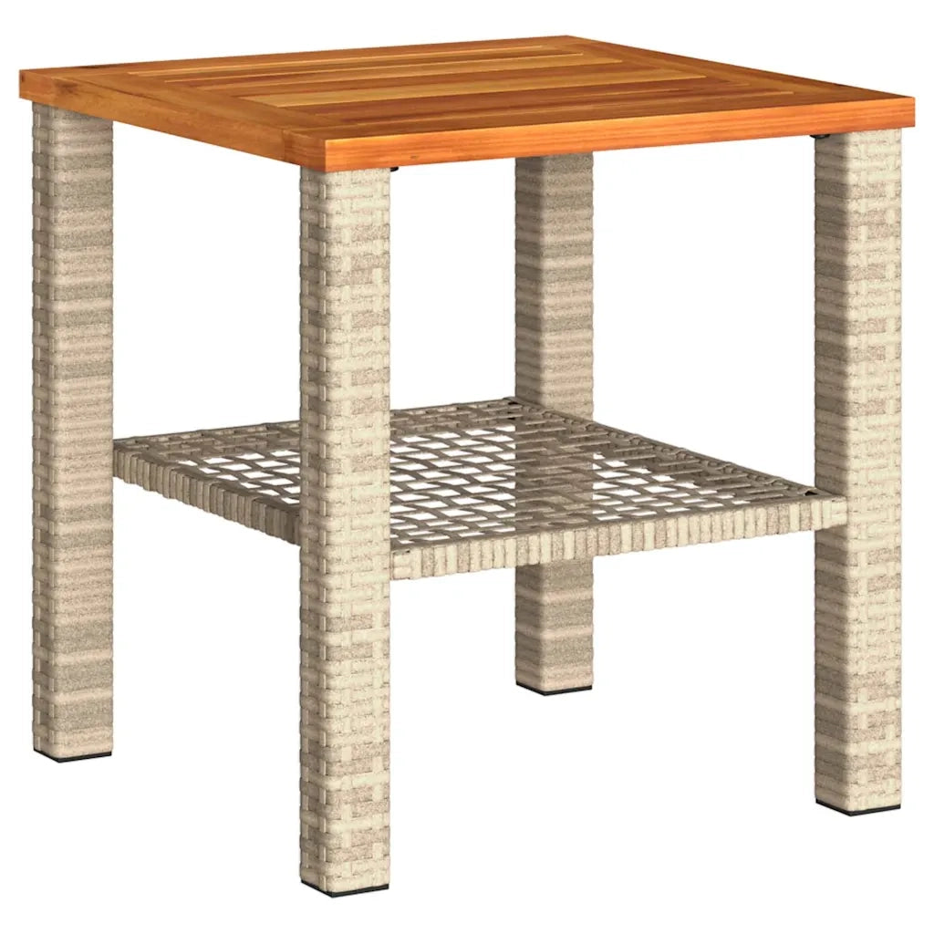 Set da Bistr¨° 3 pz | Set Salotto da Giardino con Cuscini Beige Polyrattan e Legno Acacia