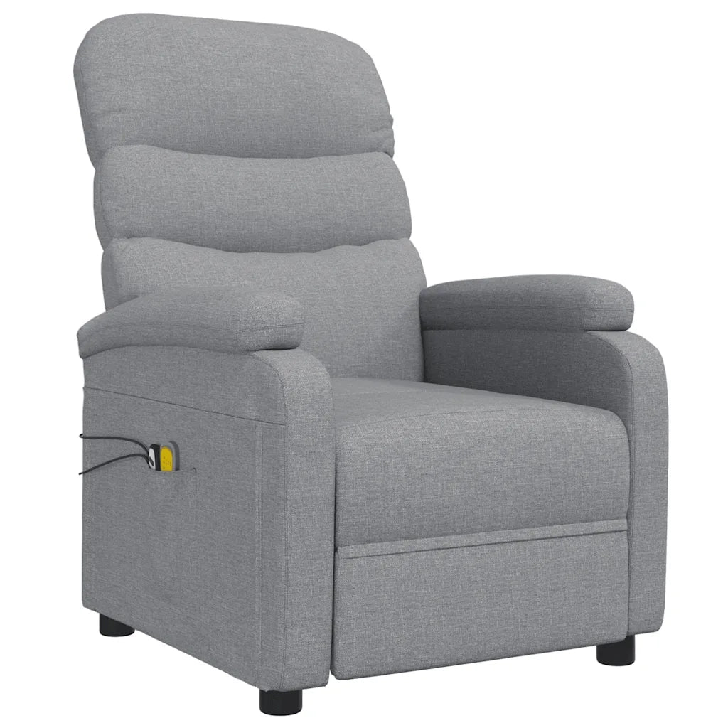 Poltrona Massaggiante Elettrica Grigio Chiaro in Tessuto 3073694