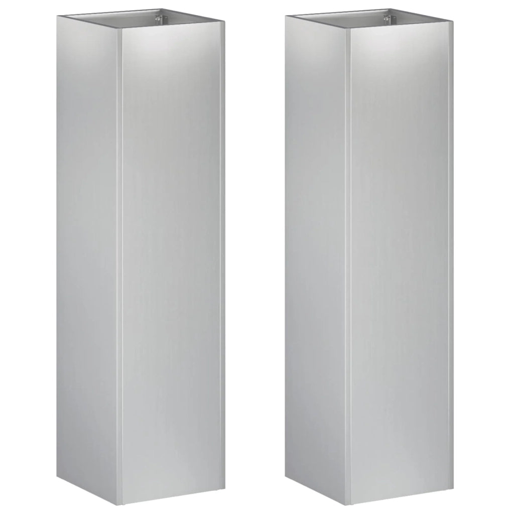 Vaso da giardino 2 pz Argento 20 x 20 x 75 cm Acciaio zincato 8005327