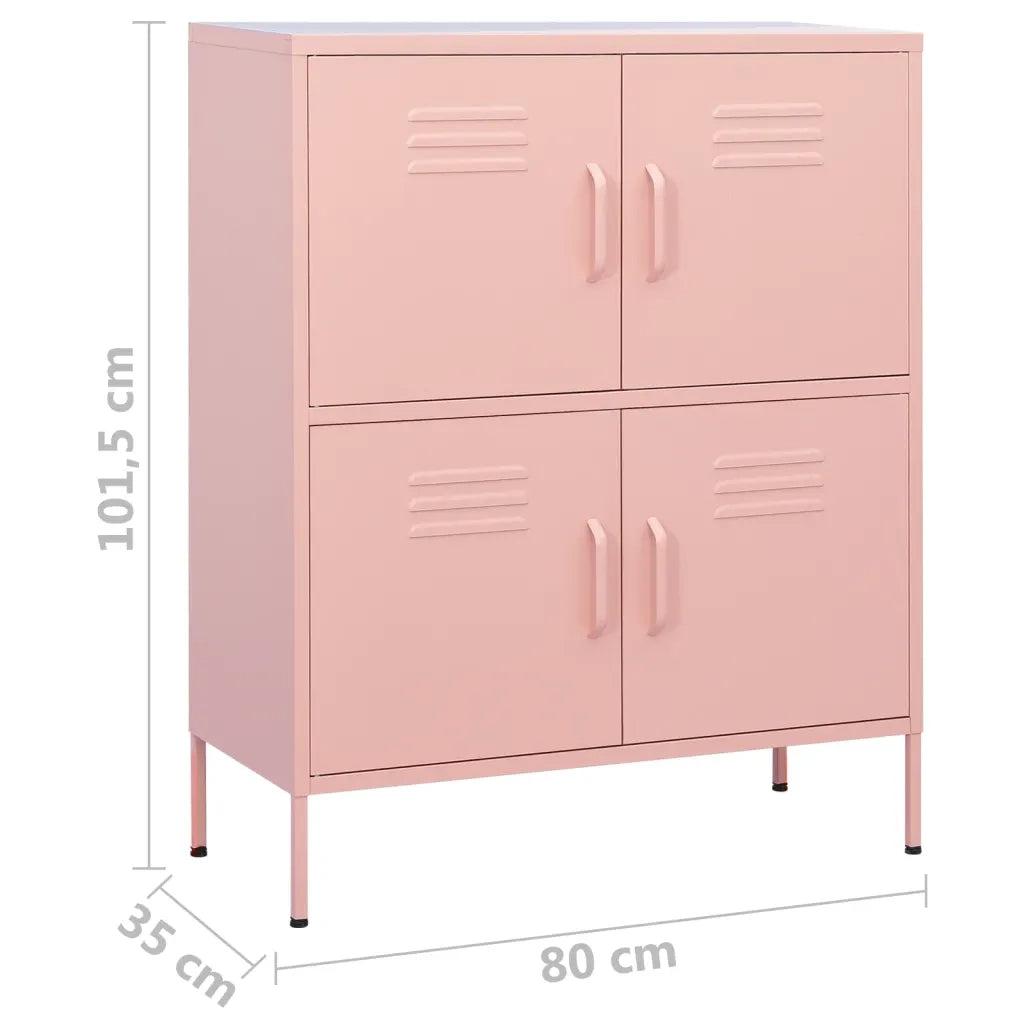 Armadietto Rosa 80x35x101,5 cm in Acciaio 336139