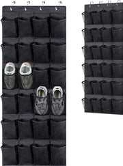 Scaffalatura appoggiata per scarpe/unità di archiviazione, ripiano spaziale con 24 cassette (nero)