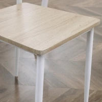 Set da Pranzo 1 Tavolo e 2 Sedie dal Design Salvaspazio in Legno MDF con Struttura in Metallo. 70x70x76cm (tavolo), 39,5x48x88,5cm (sedia)
