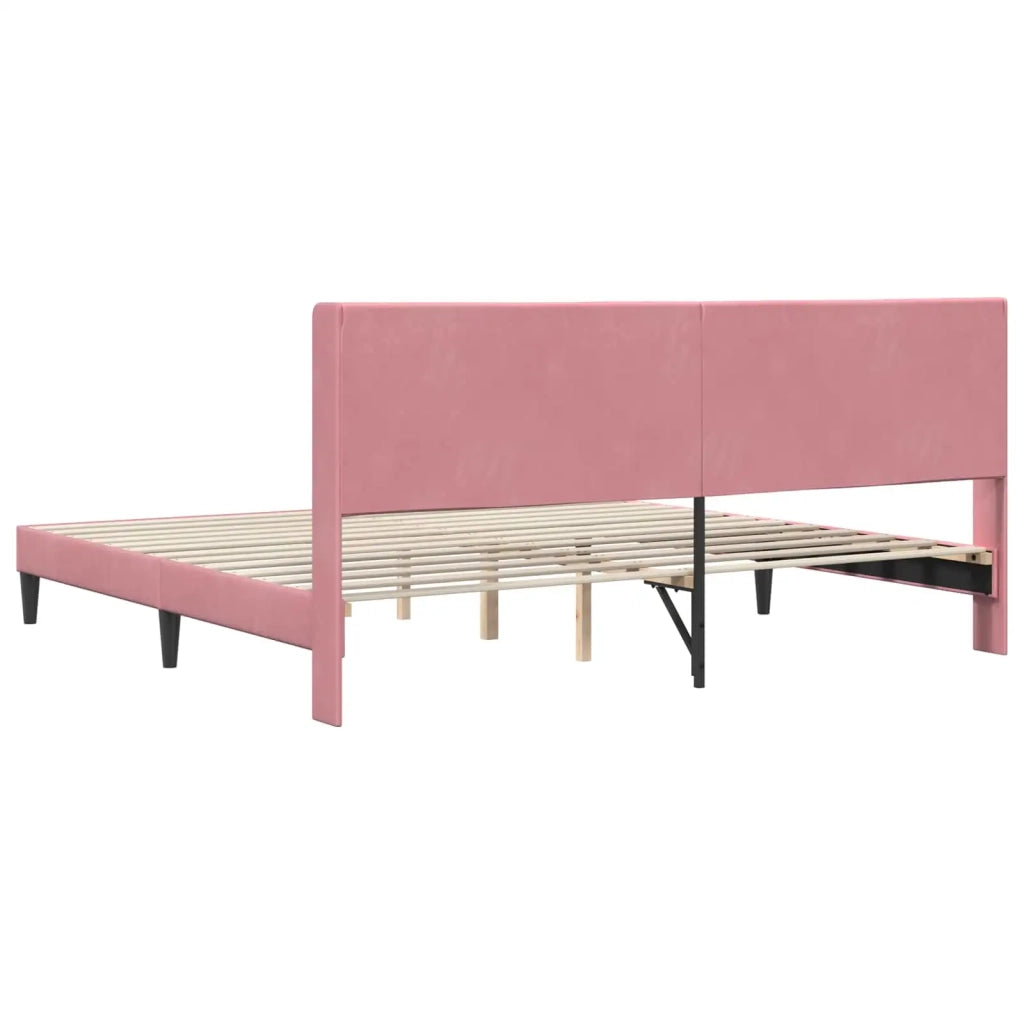 Struttura del letto con testiera Rosa 200 x 200 cm Velluto 42027530