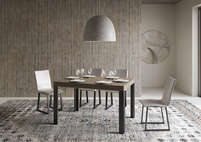 Tavolo Allungabile 140-244x90x77 cm Linea Tortora Telaio Antracite