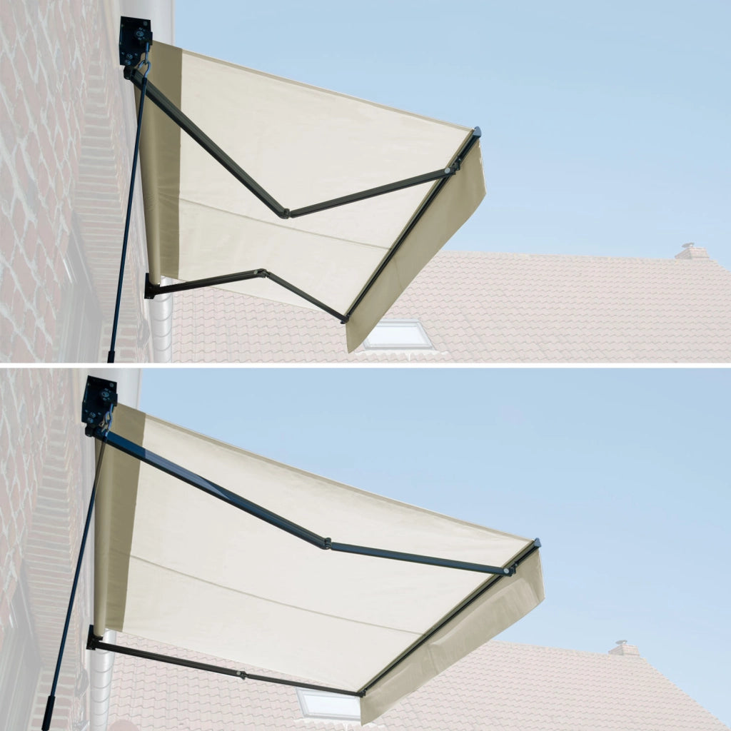 Tenda SAULE 2,5 × 2m - Tessuto beige e struttura grigia