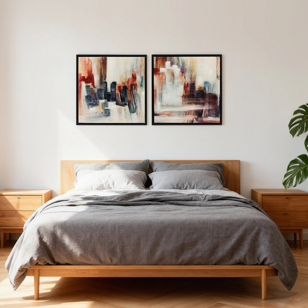 Quadro astratto su tela ¨C zephmum ¨C 40x40 cm 2 pezzi multicolore