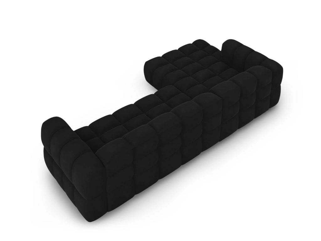 Cosmopolitan Design - Divano angolare modulare sinistro "Sky" 4 posti in velluto nero 