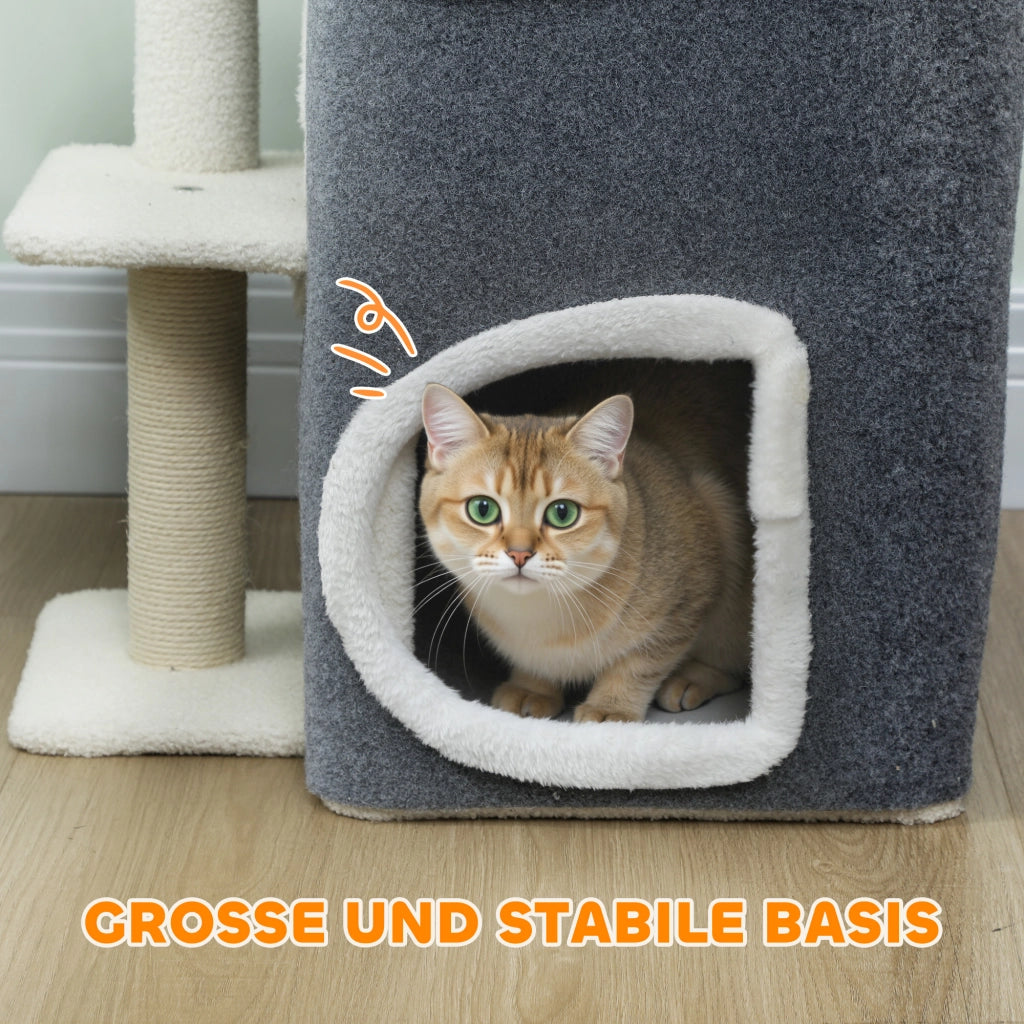 Tiragraffi per Gatto con Casa ¨C Minimal ¨C Grigio