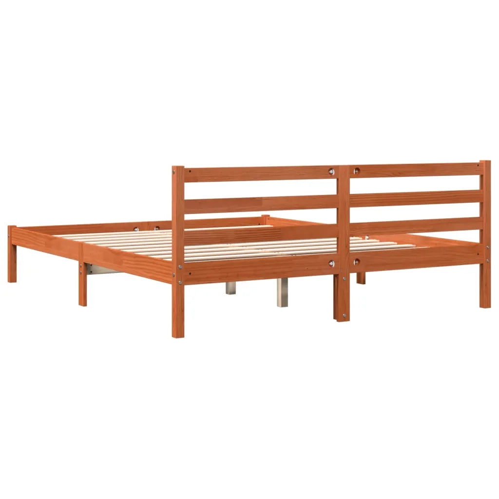Letto matrimoniale | Letto per adulti | Letto senza Materasso Marrone Cera 200x200 cm in Legno di Pino