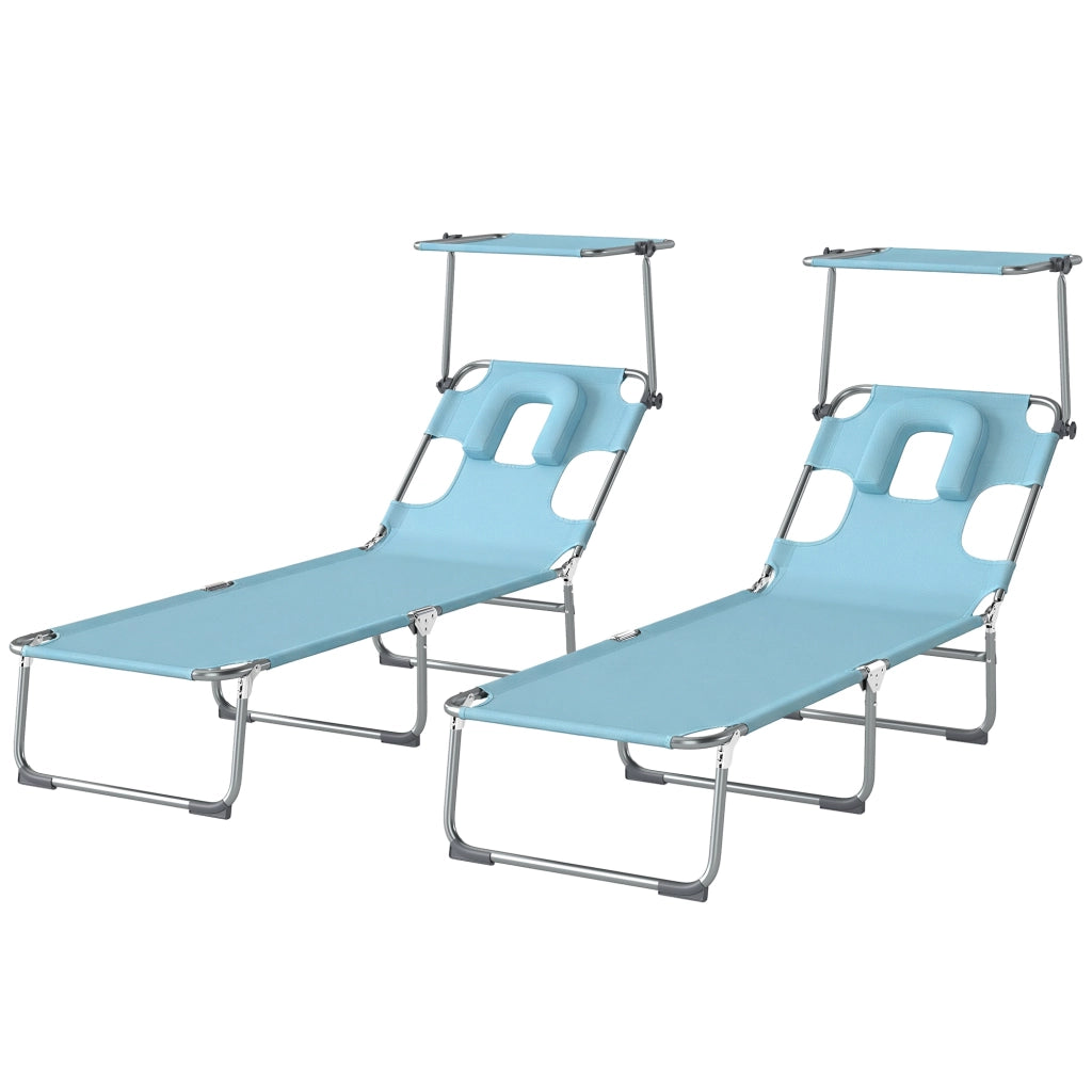 Poltrona Pieghevole Reclinabile con Dosel 360¡ã e Tasca Laterale ¨C Zephmum ¨C Tessilene 550 g/m2, Blu