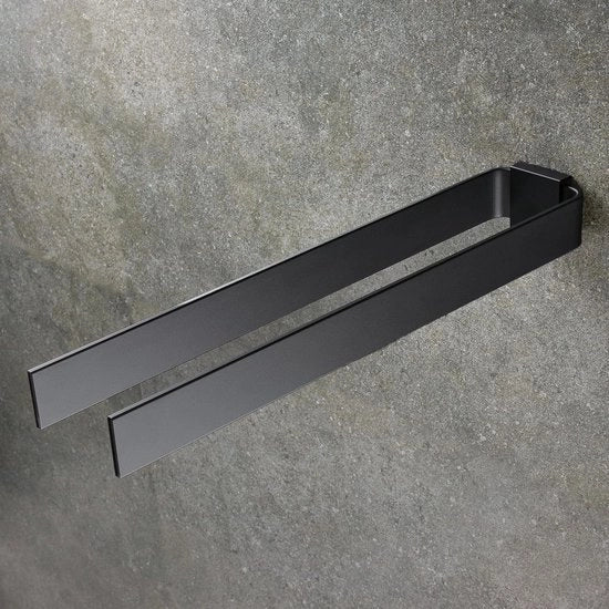 Supporto asciugamano elegante - supporto per asciugamani moderno - 1 pezzo - nero opaco - 42 cm
