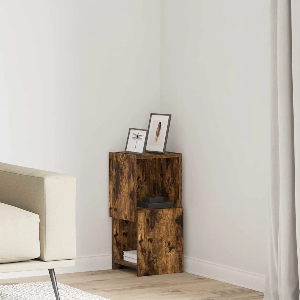 Mobile angolare 25,5x25x55cm Legno ingegnerizzato Rovere fumé 889825