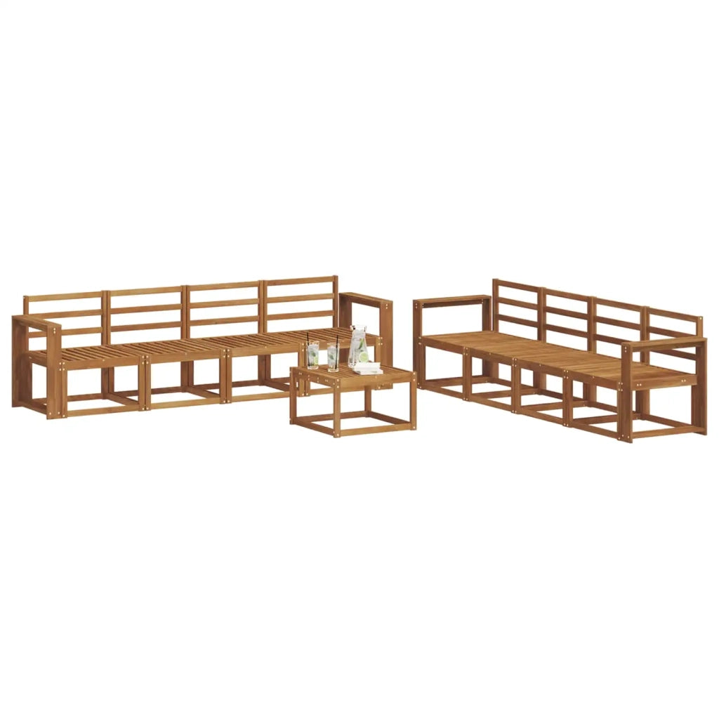 Set di divani da esterno 9 pcs Naturale