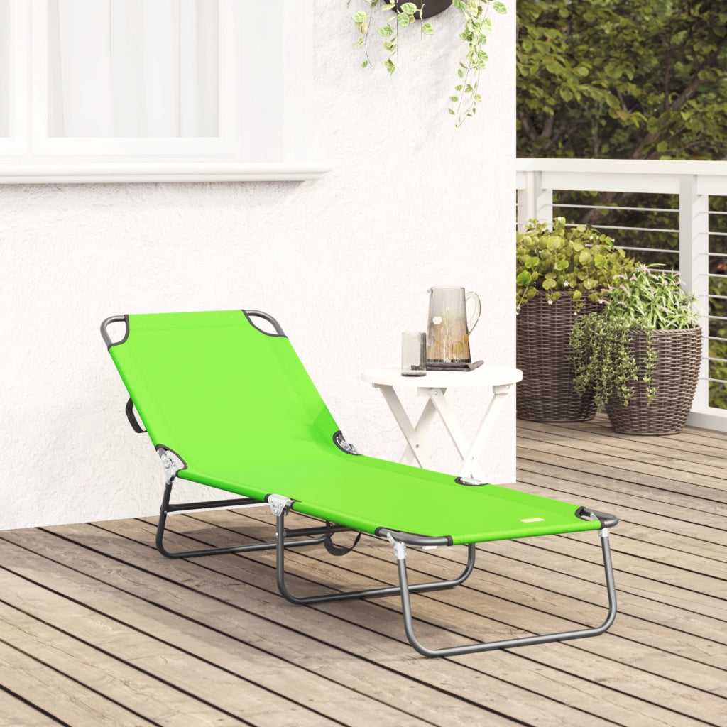 Lettino Prendisole Pieghevole Verde 600D Tessuto Oxford