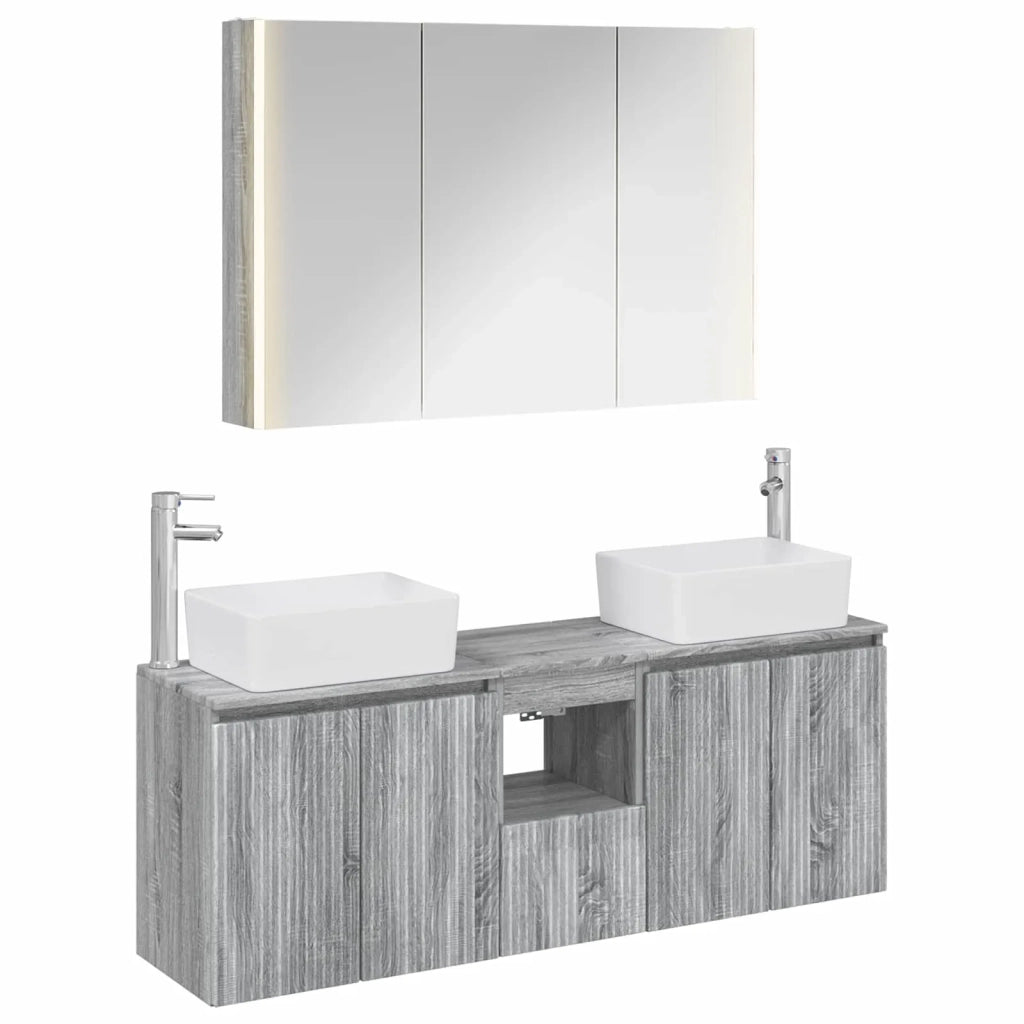 Set di Armadi da Bagno 4 pcs Sonoma grigio Legno ingegnerizzato 3406428