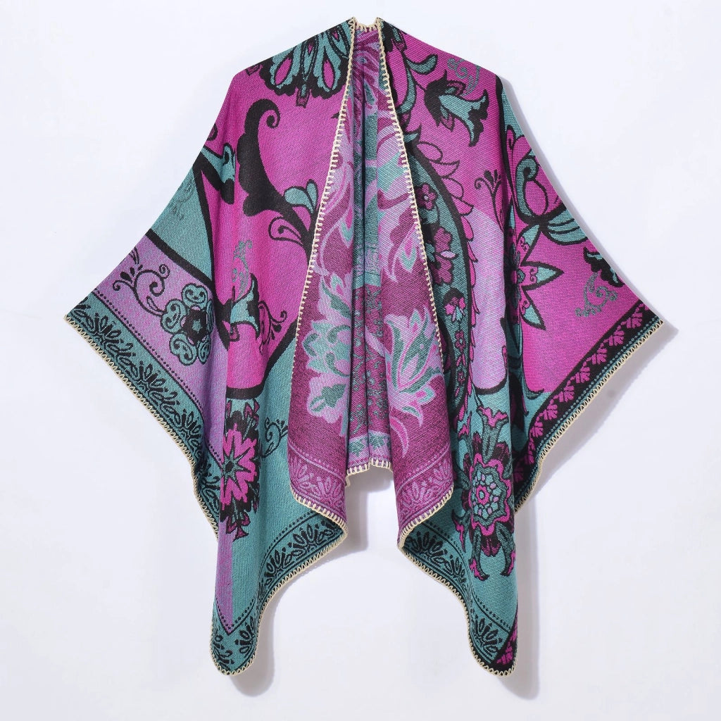 Nuovo scialle da donna in jacquard con spacco in stile retr¨°